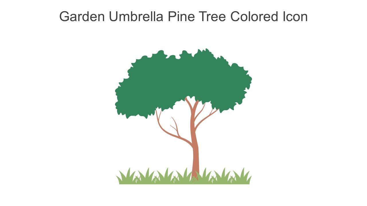 Garden Umbrella Pine Tree Colored Icon In Powerpoint Pptx Png And Editable Eps Format