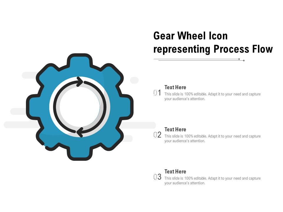 Gear wheel icon representing process flow Slide01