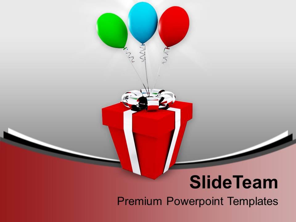 Gift box and bright balloons powerpoint templates ppt themes and graphics 0113 Slide01
