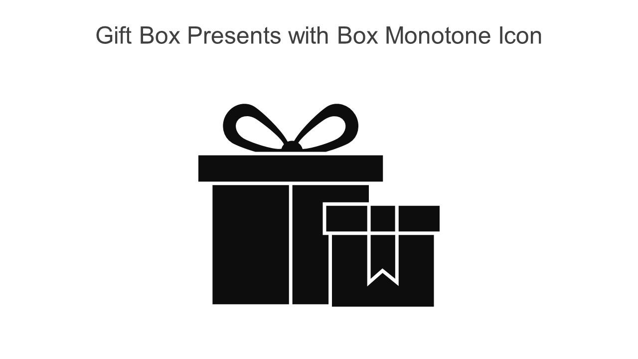 Gift Box Presents With Box Monotone Icon In Powerpoint Pptx Png And Editable Eps Format Slide01