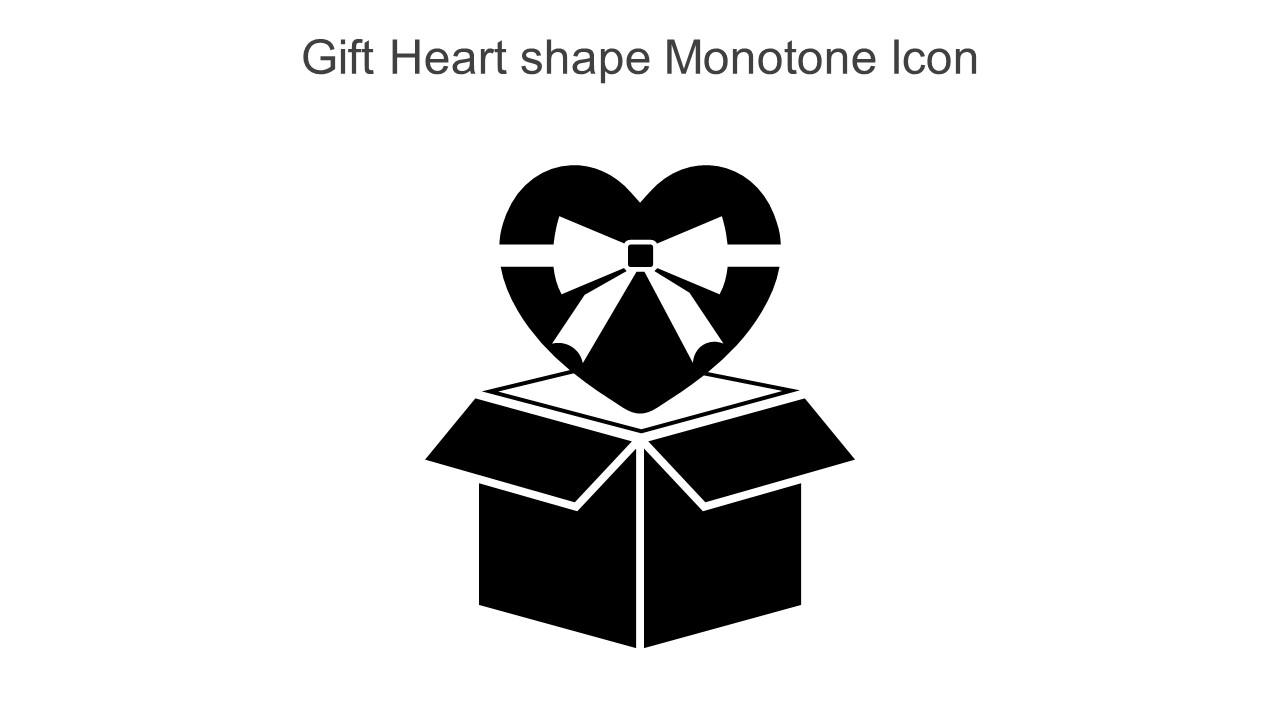 Gift Heart Shape Monotone Icon In Powerpoint Pptx Png And Editable Eps Format Slide01