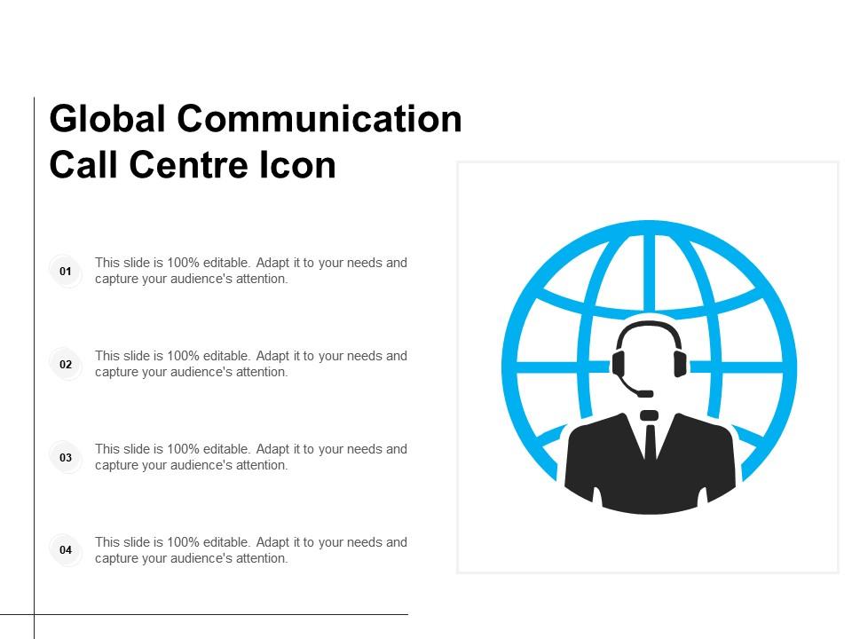 Global communication call centre icon Slide01