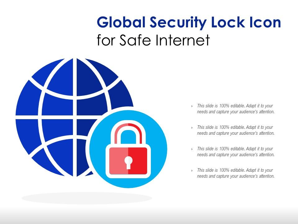 Global security lock icon for safe internet Slide01
