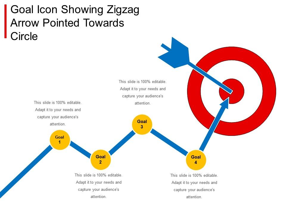 Goal icon showing zigzag arrow pointed towards circle Slide01