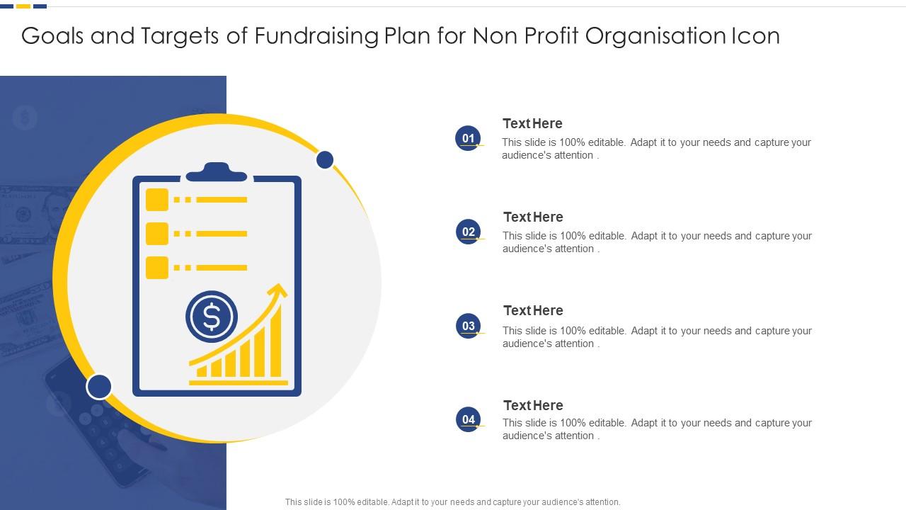 Goals And Targets Of Fundraising Plan For Non Profit Organisation Icon Slide01