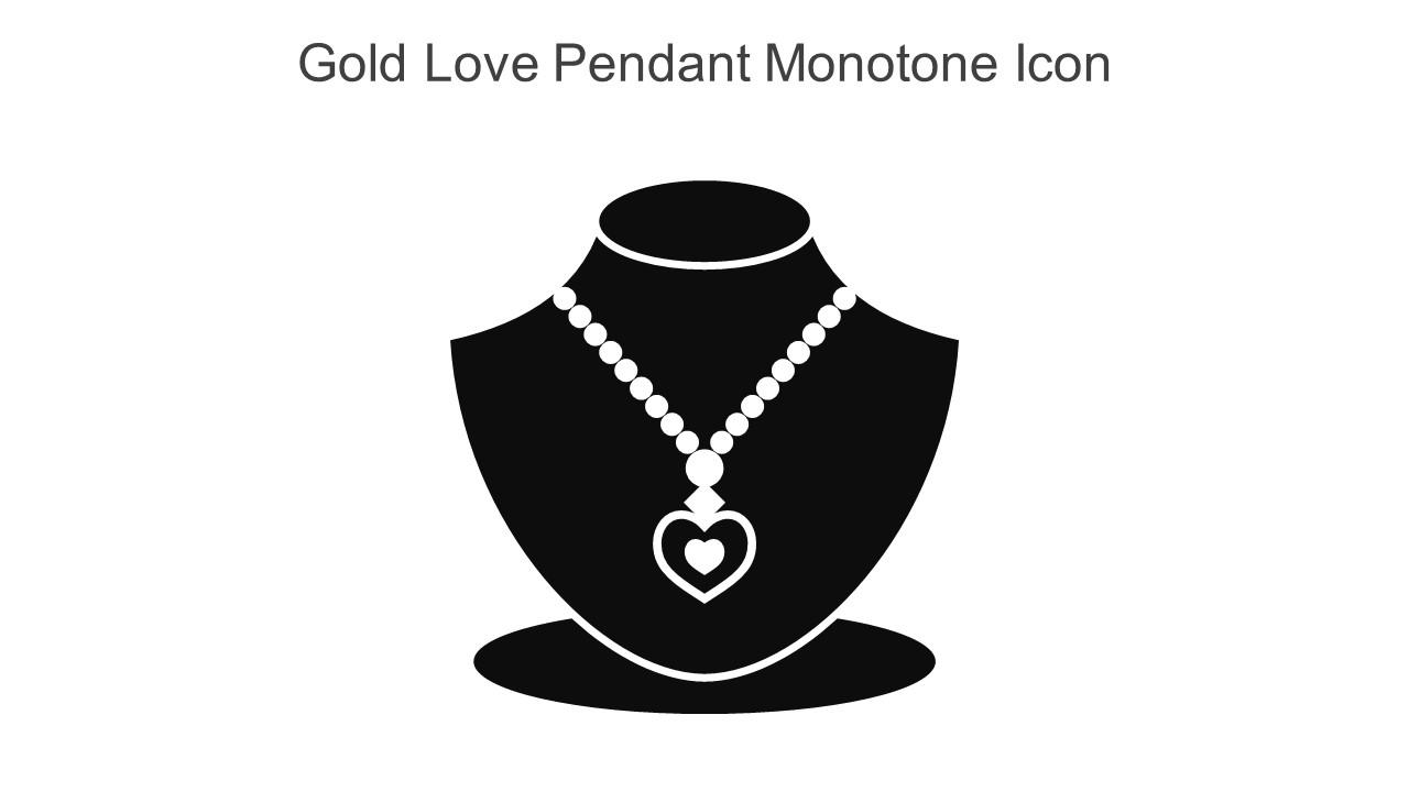 Gold Love Pendant Monotone Icon In Powerpoint Pptx Png And Editable Eps Format