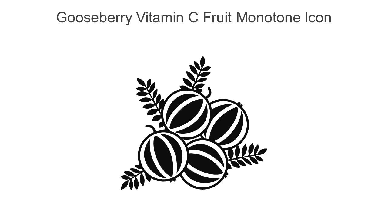 Gooseberry Vitamin C Fruit Monotone Icon In Powerpoint Pptx Png And Editable Eps Format