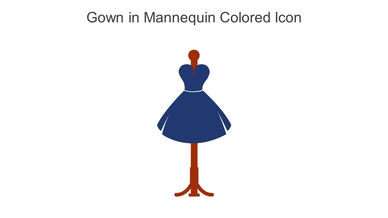 Gown In Mannequin Colored Icon In Powerpoint Pptx Png And Editable Eps Format