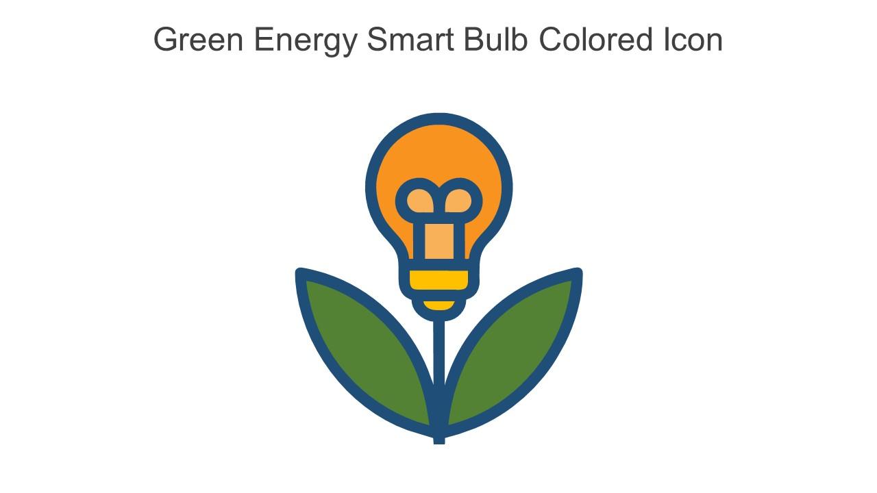 Green Energy Smart Bulb Colored Icon In Powerpoint Pptx Png And Editable Eps Format
