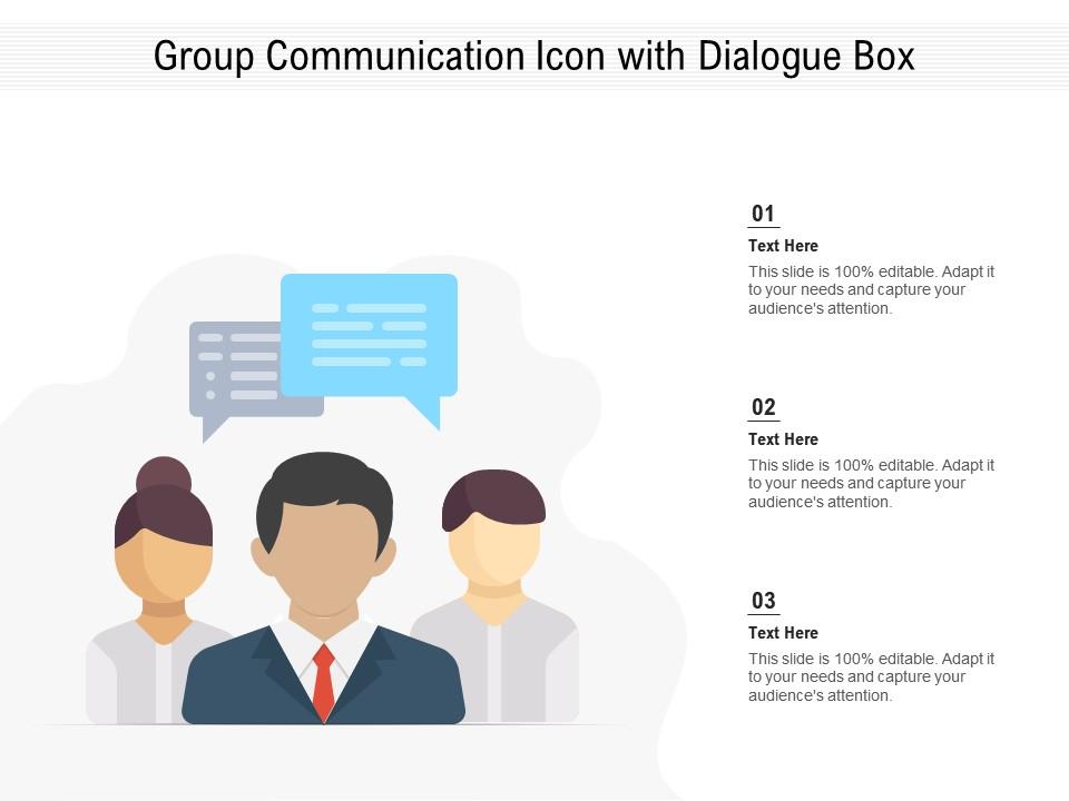 Group communication icon with dialogue box Slide01