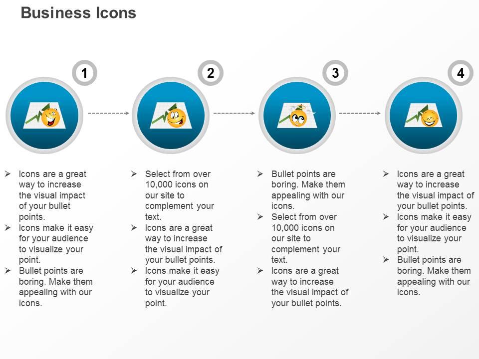 Growth arrow laughing confused surprised smiley ppt icons graphics Slide01