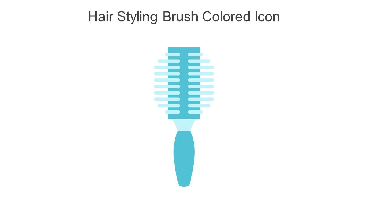 Hair Styling Brush Colored Icon In Powerpoint Pptx Png And Editable Eps Format
