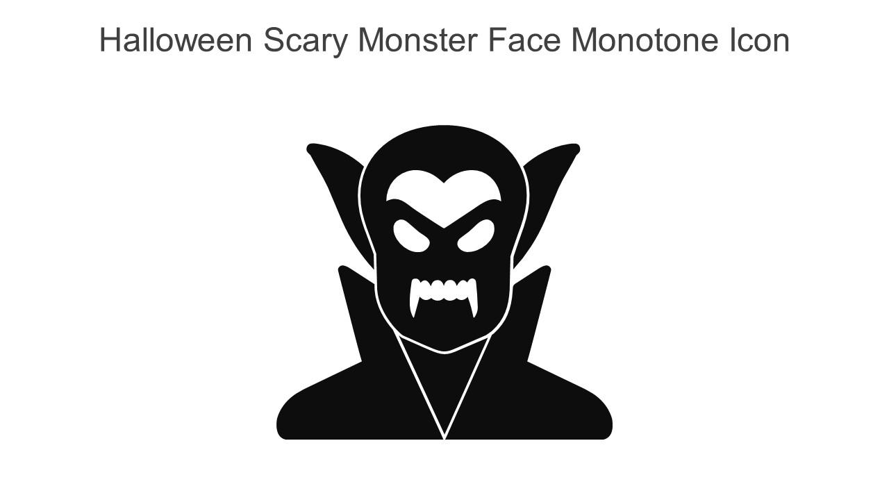 Halloween Scary Monster Face Monotone Icon In Powerpoint Pptx Png And Editable Eps Format