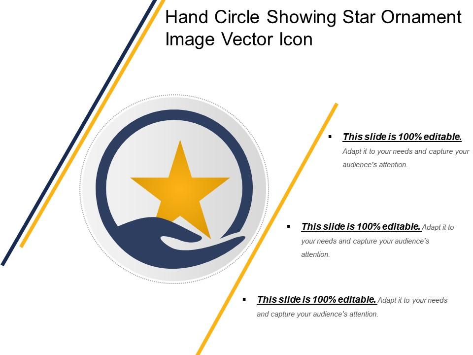 Hand circle showing star ornament image vector icon Slide01
