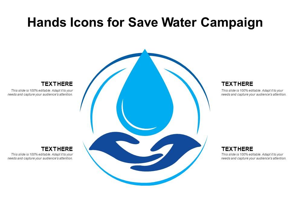 Hands icons for save water campaign Slide01