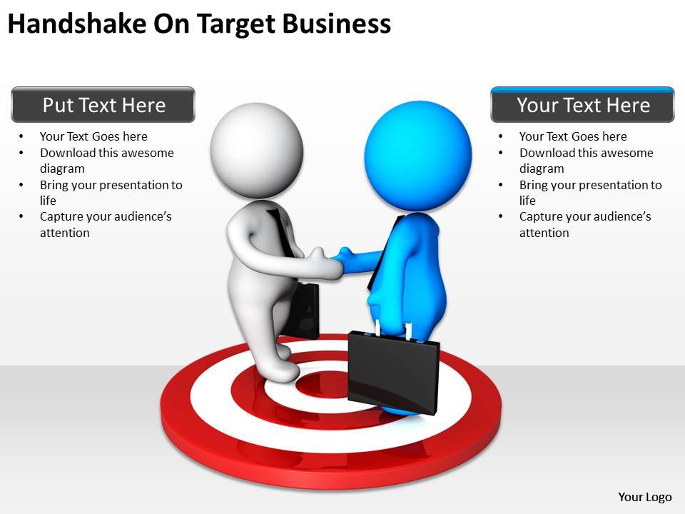 Handshake on target business ppt graphics icons powerpoint Slide01