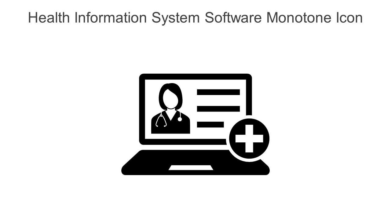 Health Information System Software Monotone Icon In Powerpoint Pptx Png And Editable Eps Format Slide01