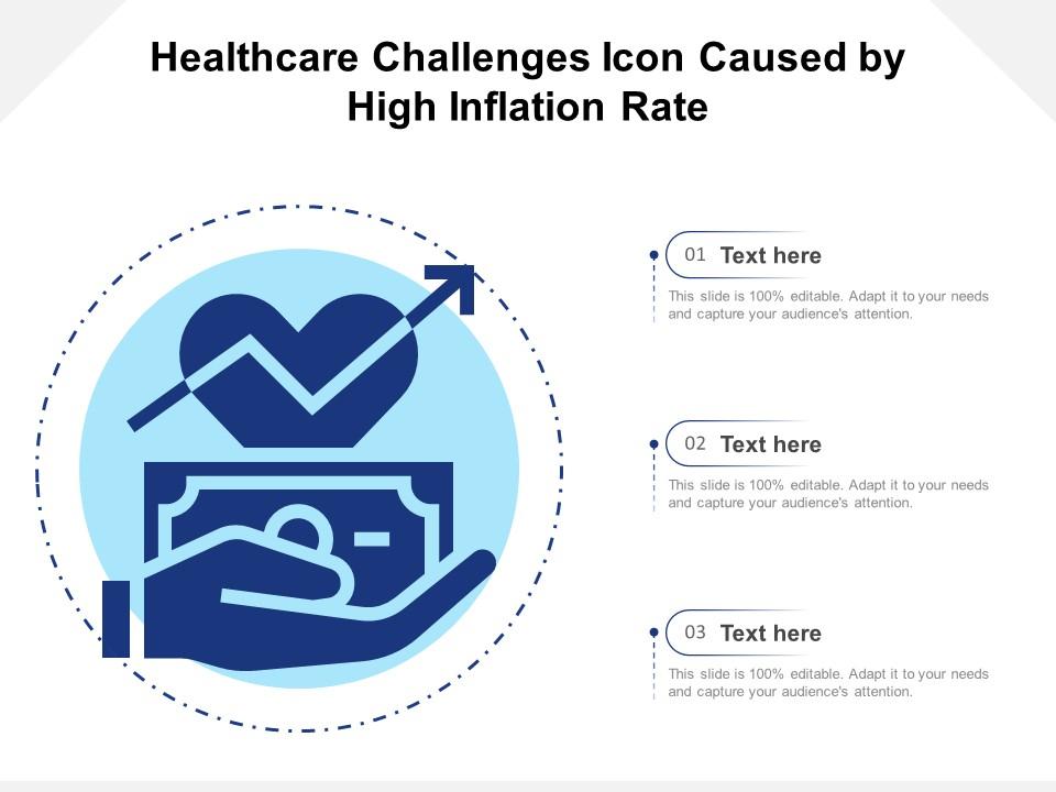 Healthcare challenges icon caused by high inflation rate Slide01