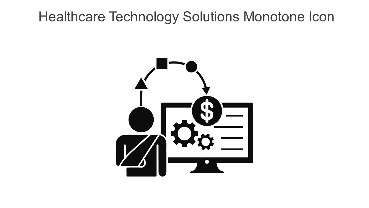 Healthcare Technology Solutions Monotone Icon In Powerpoint Pptx Png And Editable Eps Format