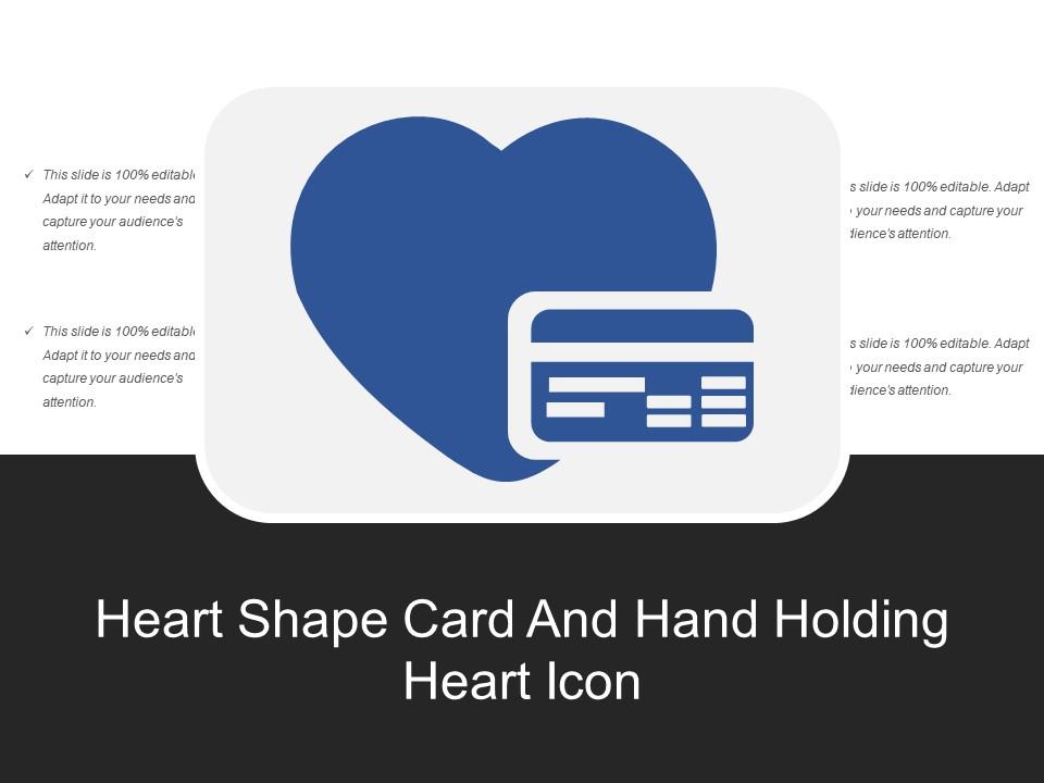 Heart shape card and hand holding heart icon Slide01