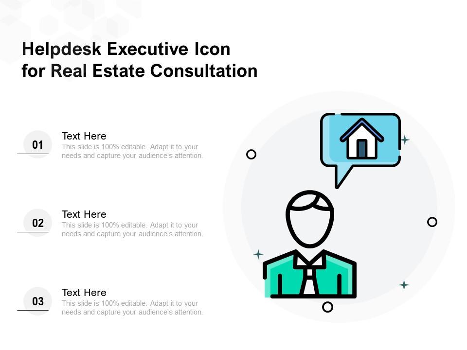Helpdesk executive icon for real estate consultation Slide01