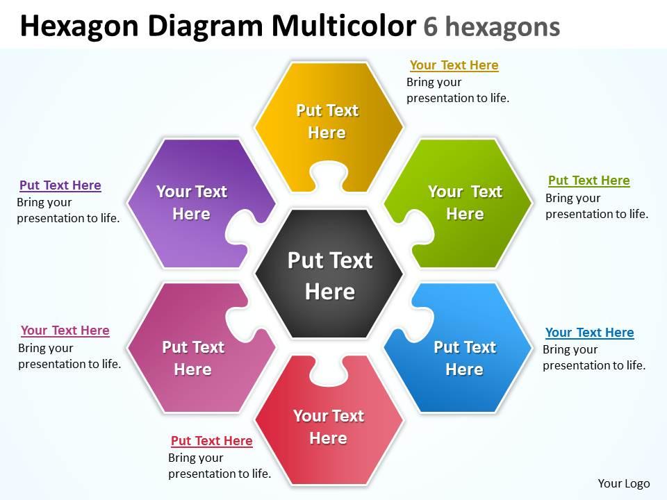 Hexagon diagram multicolor 6 hexagons powerpoint templates 0812 5 Slide01