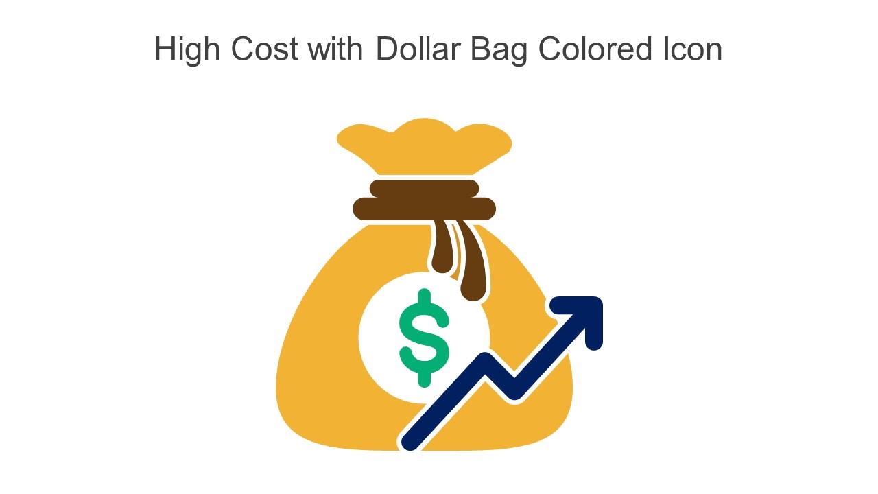 High Cost With Dollar Bag Colored Icon In Powerpoint Pptx Png And Editable Eps Format Slide01