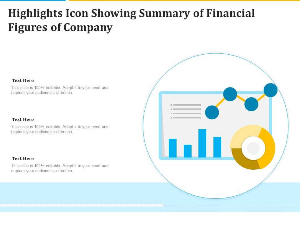 Highlights icon showing summary of financial figures of company Slide01