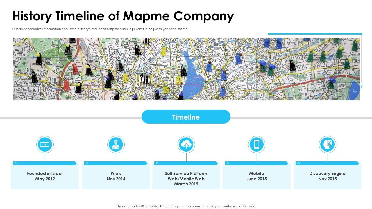 History timeline of mapme company ppt powerpoint presentation file icon Slide01