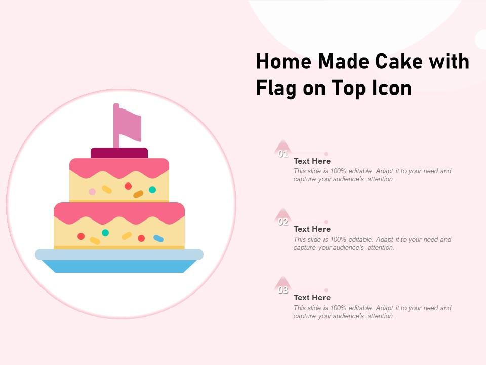Home made cake with flag on top icon Slide01