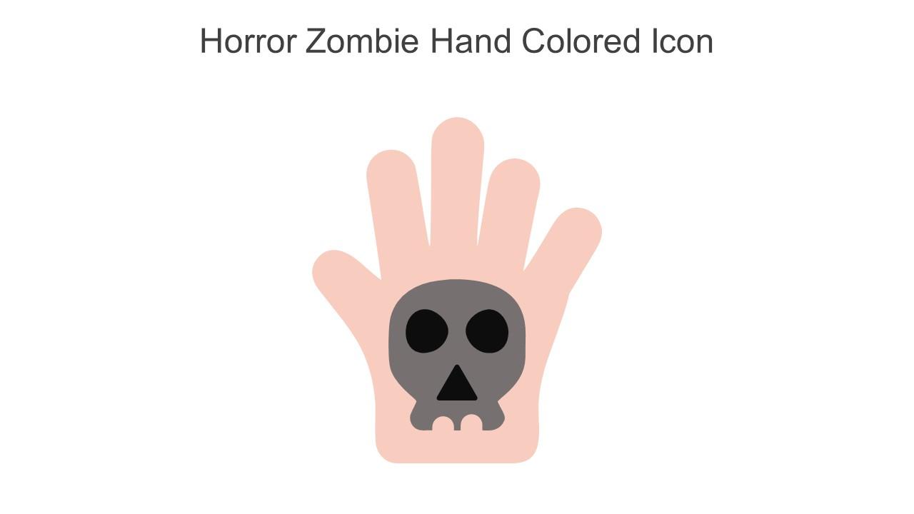 Horror Zombie Hand Colored Icon In Powerpoint Pptx Png And Editable Eps Format