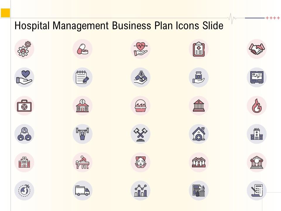 Hospital management business plan icons slide ppt powerpoint introduction Slide01