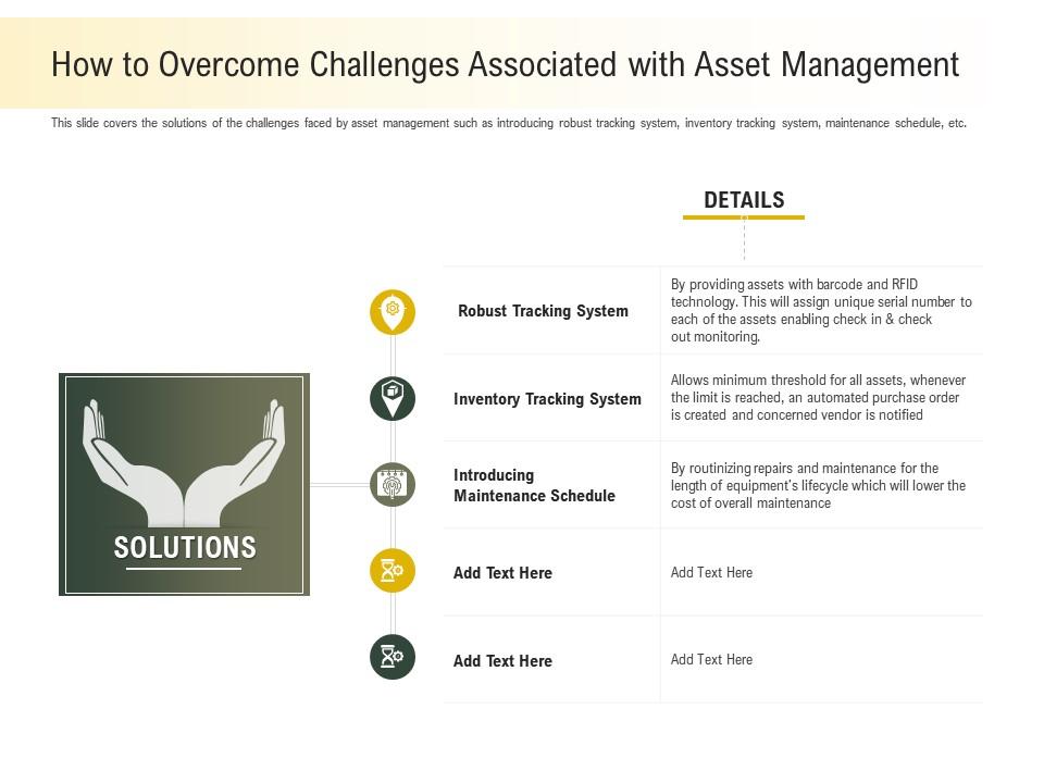 How to overcome challenges associated with asset management will ppt powerpoint presentation icon Slide01