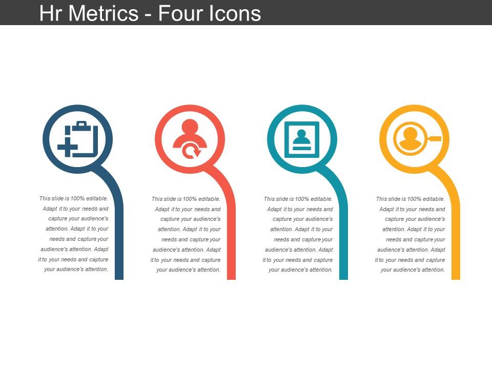 Hr metrics four icons ppt slides download Slide01