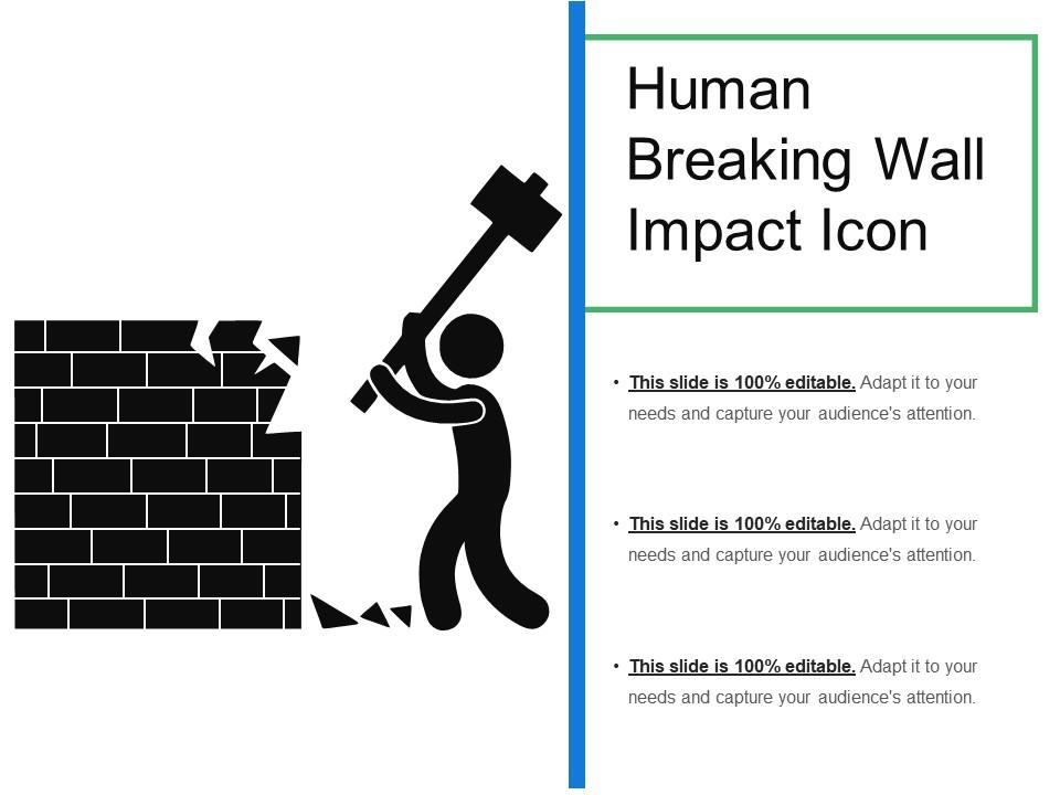 Human breaking wall impact icon Slide01