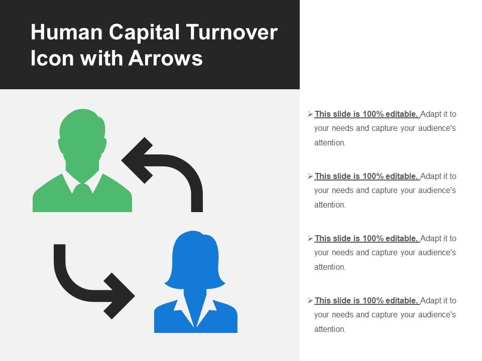 Human capital turnover icon with arrows Slide01