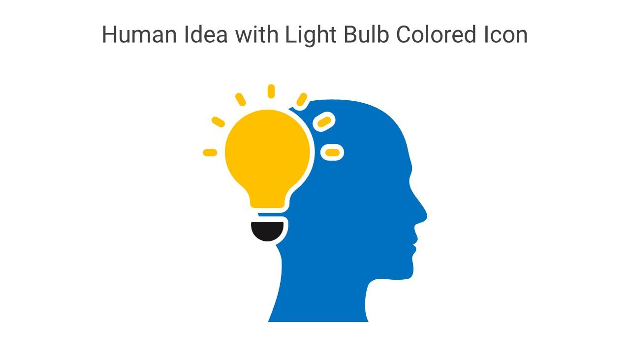 Human Idea With Light Bulb Colored Icon In Powerpoint Pptx Png And Editable Eps Format Slide01
