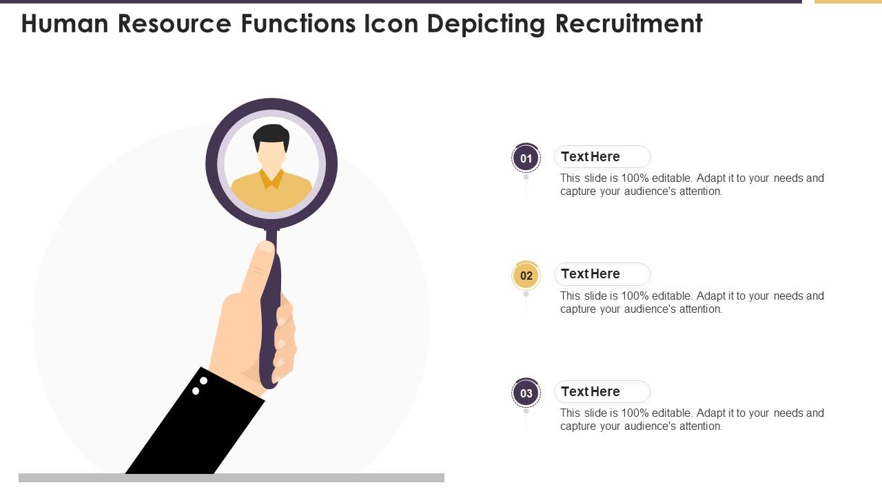 Human Resource Functions Icon Depicting Recruitment Slide01
