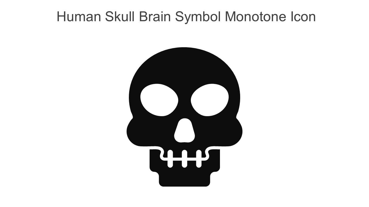 Human Skull Brain Symbol Monotone Icon In Powerpoint Pptx Png And Editable Eps Format