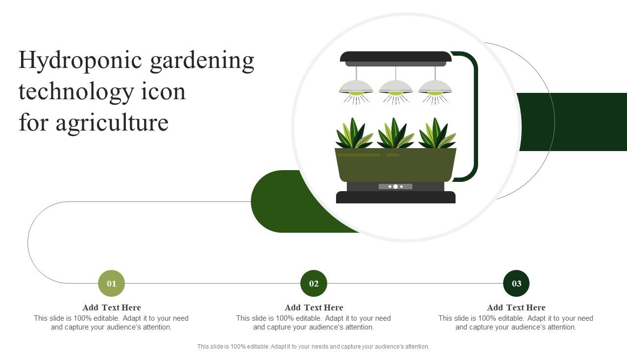 Hydroponic Gardening Technology Icon For Agriculture Slide01