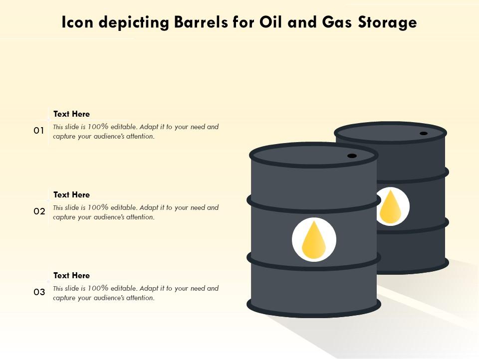 Icon depicting barrels for oil and gas storage Slide01