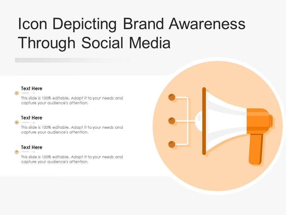 Icon depicting brand awareness through social media Slide01