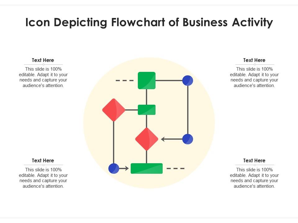Icon depicting flowchart of business activity Slide01