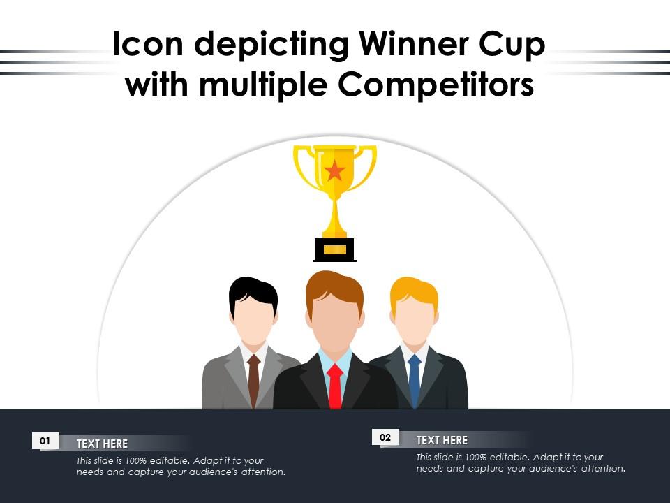 Icon depicting winner cup with multiple competitors Slide01