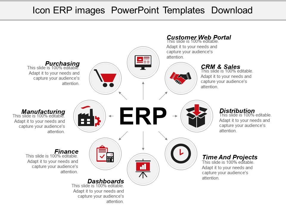 Icon erp system powerpoint templates microsoft Slide01
