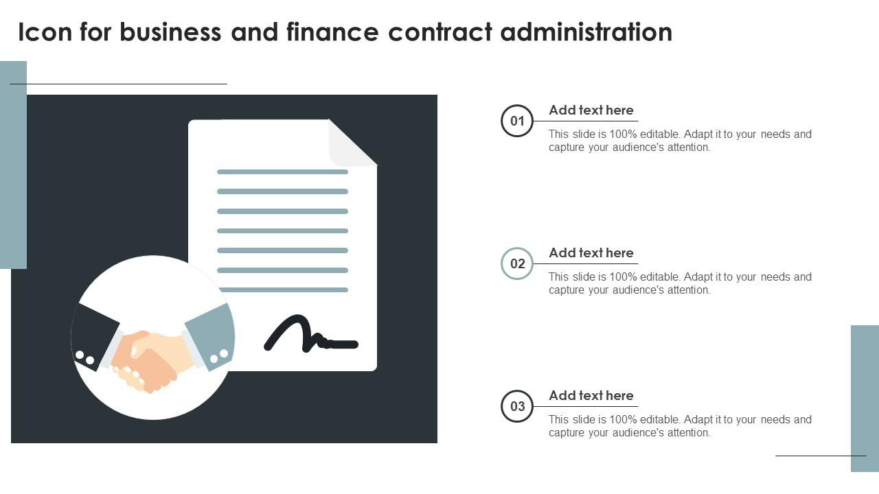 Icon For Business And Finance Contract Administration