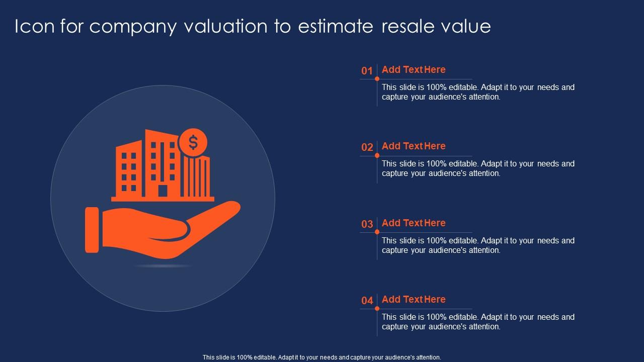 Icon For Company Valuation To Estimate Resale Value Slide01