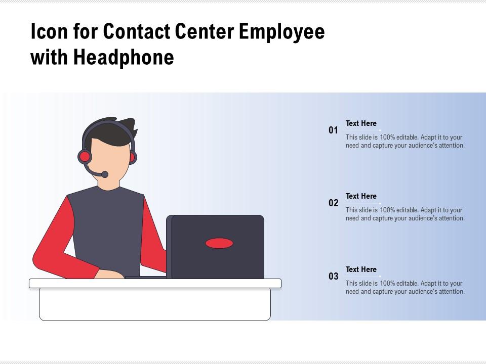 Icon for contact center employee with headphone Slide01