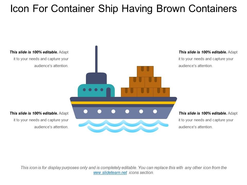 Icon for container ship having brown containers Slide01