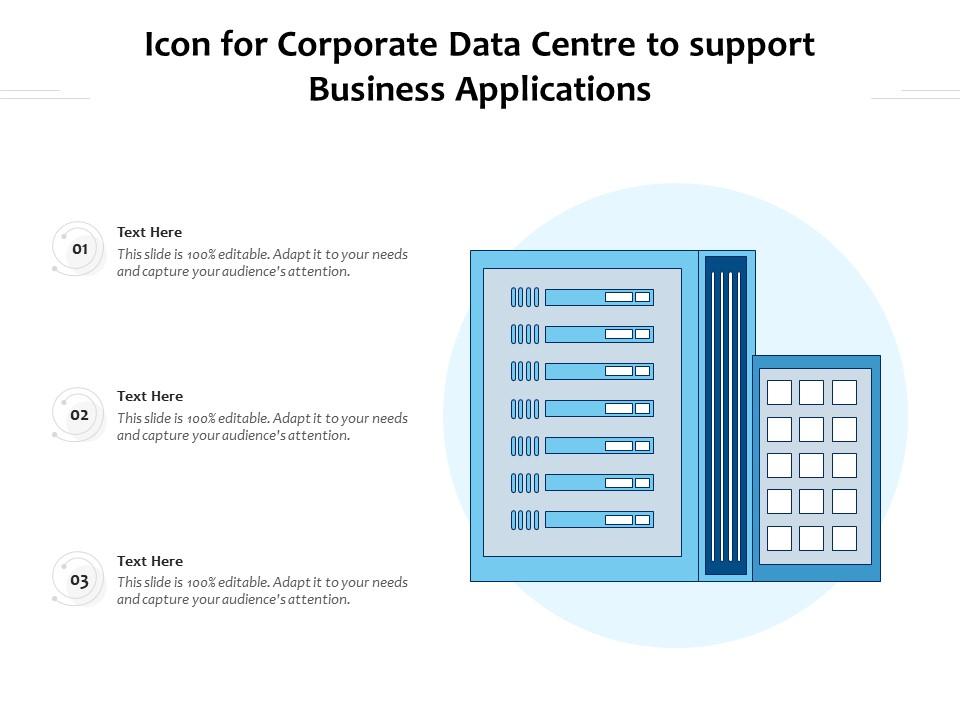 Icon for corporate data centre to support business applications Slide01